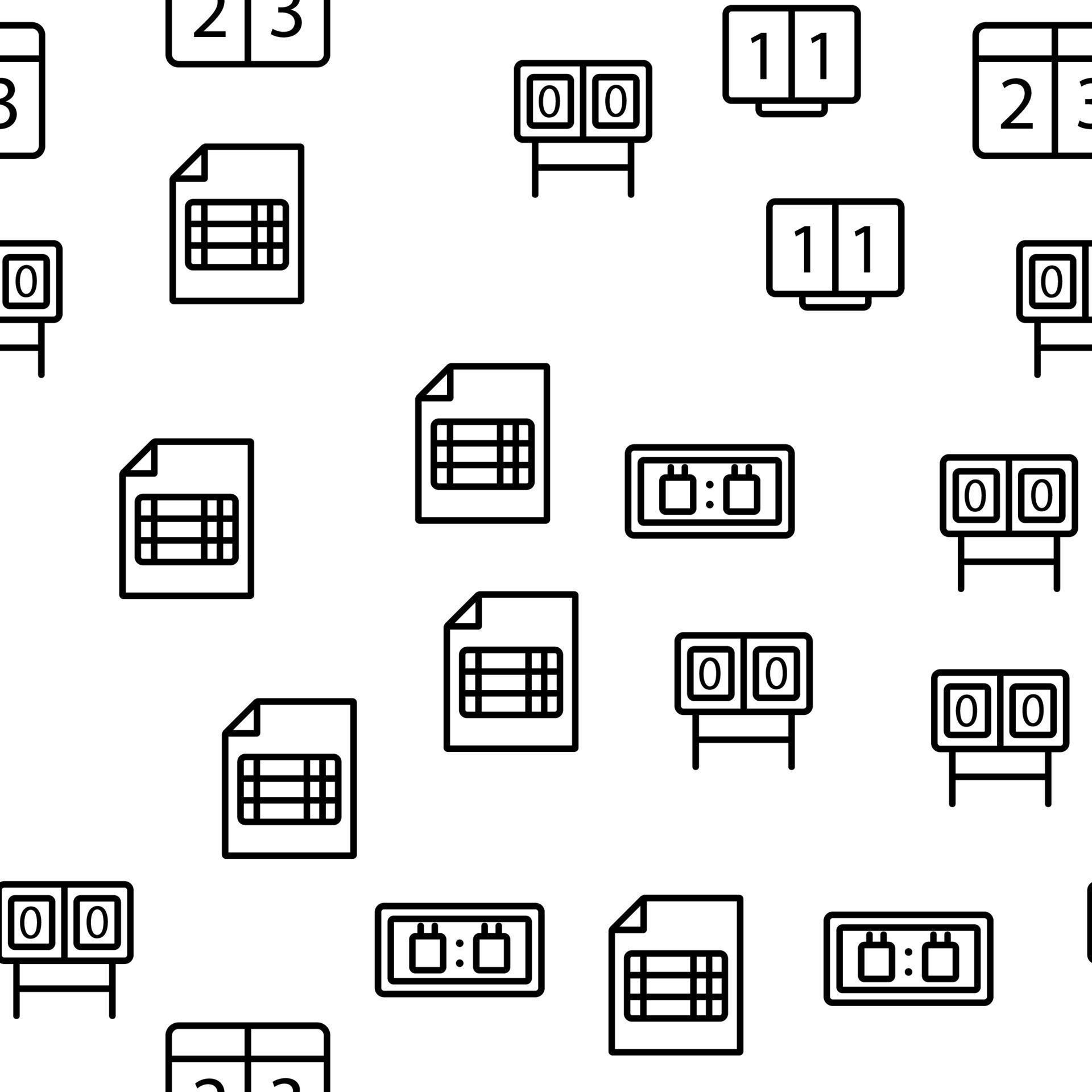 Scoreboard Game Tool Vector Seamless Pattern 10042404 Vector Art at