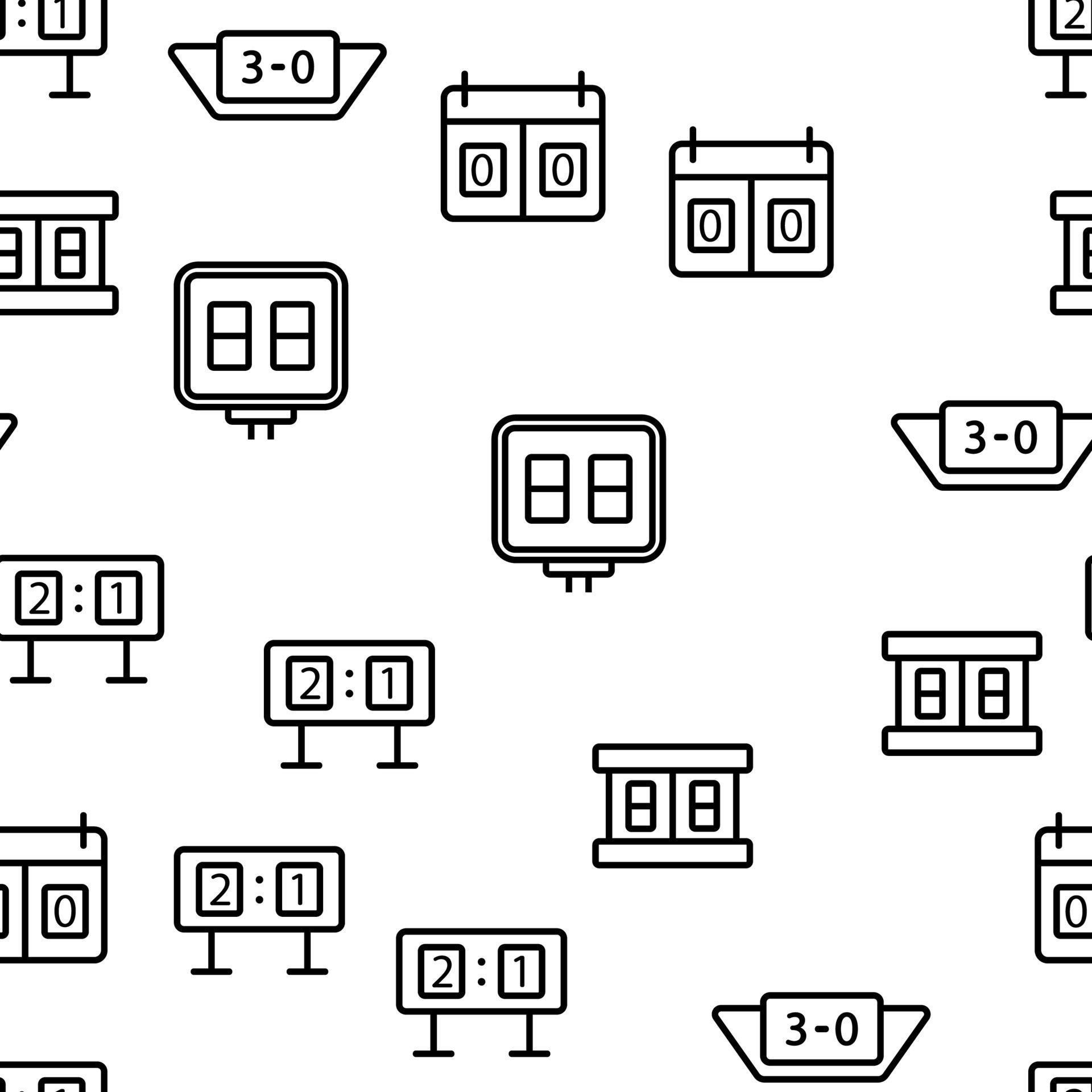 Scoreboard Game Tool Vector Seamless Pattern 10042405 Vector Art at