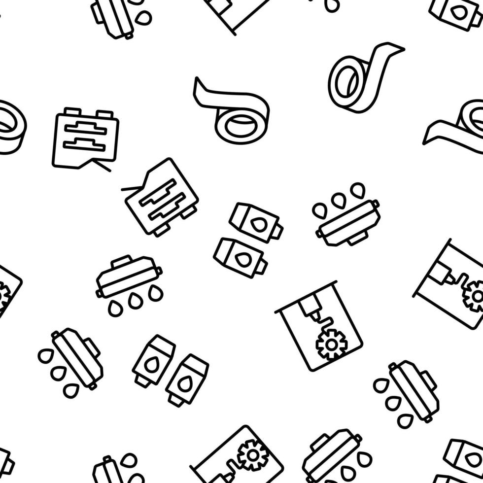 Printer Equipment Vector Seamless Pattern