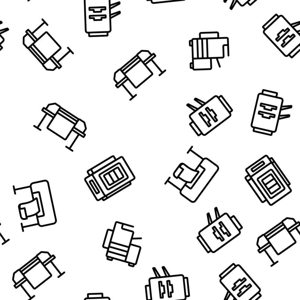 Printer Equipment Vector Seamless Pattern