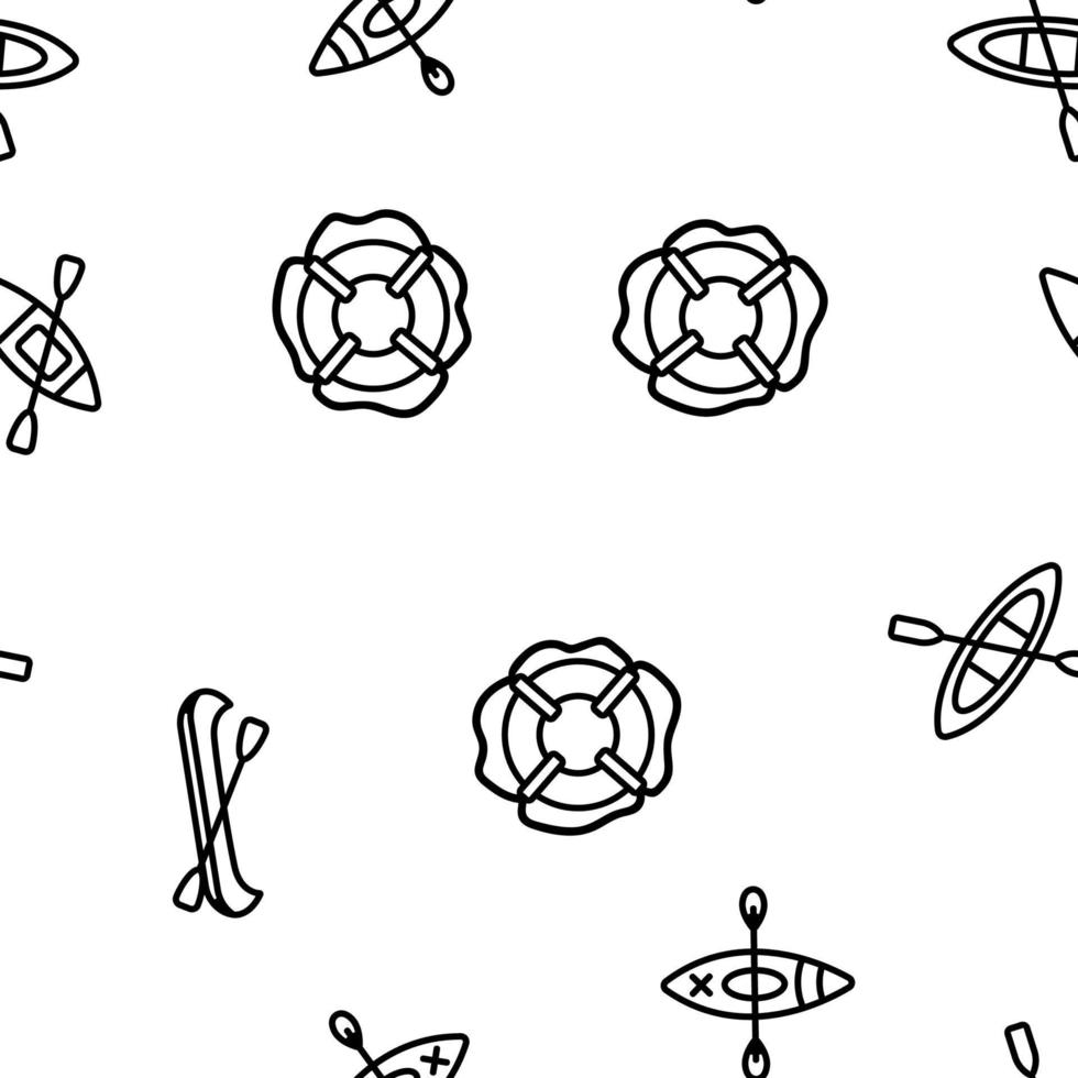 Canoeing, Active Rest Vector Seamless Pattern