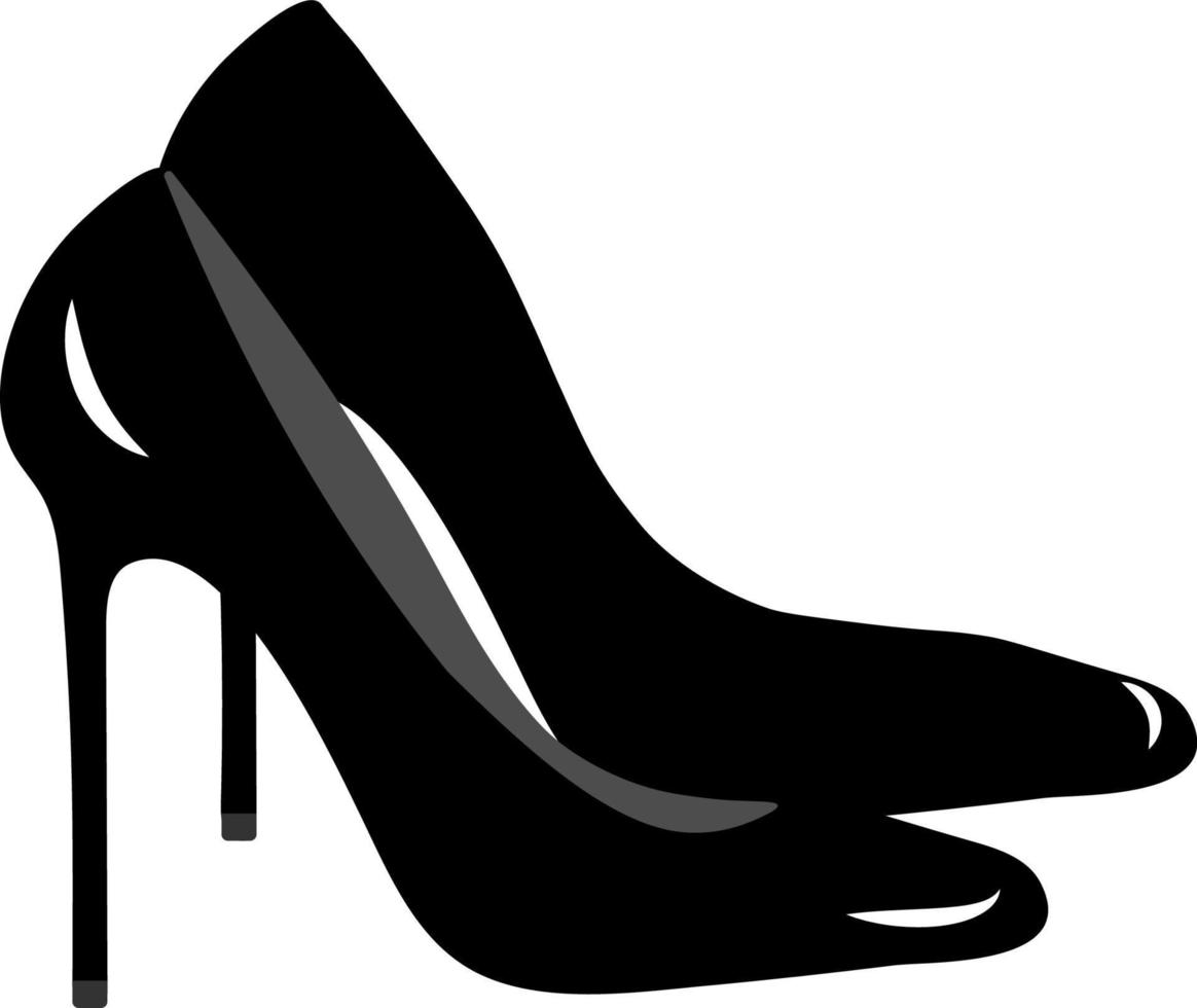 Woman black shoes vector