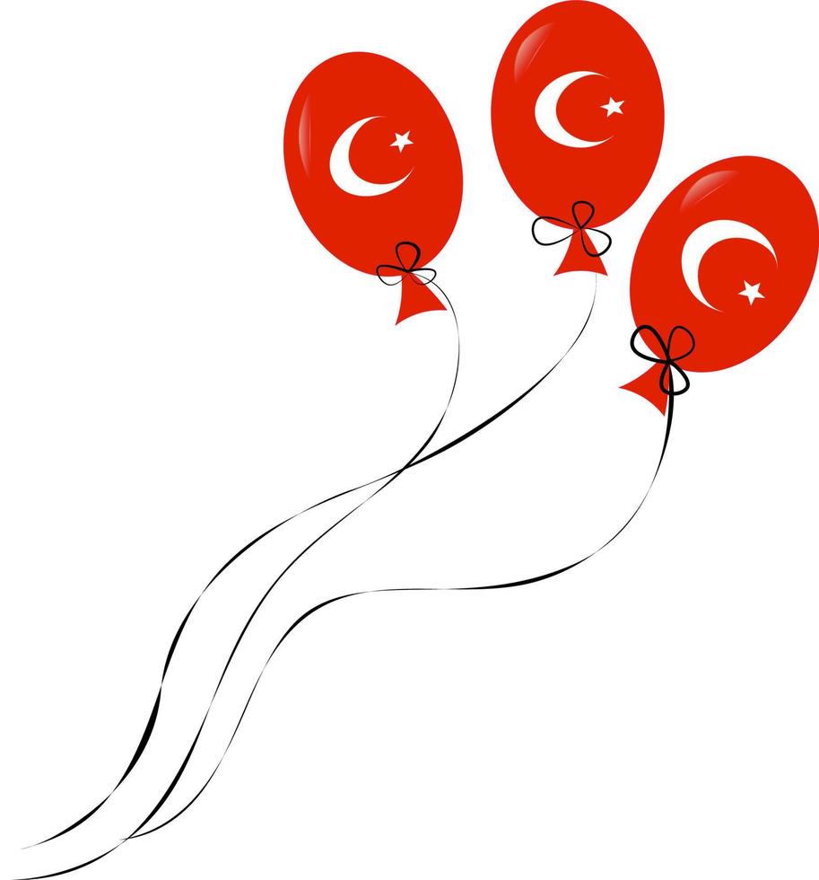 globos bandera turca vector