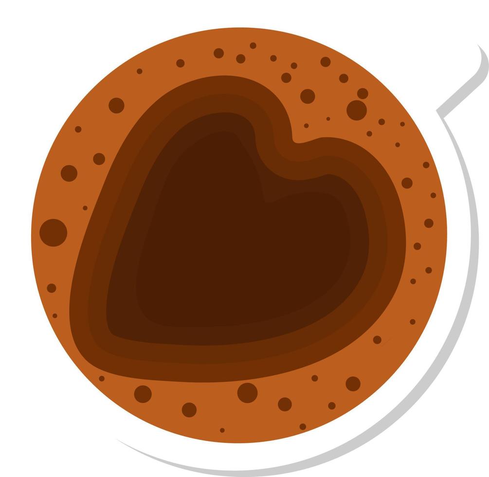 taza de café con corazón y espuma vector