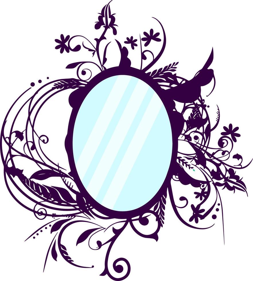 Decorative glass mirror vector