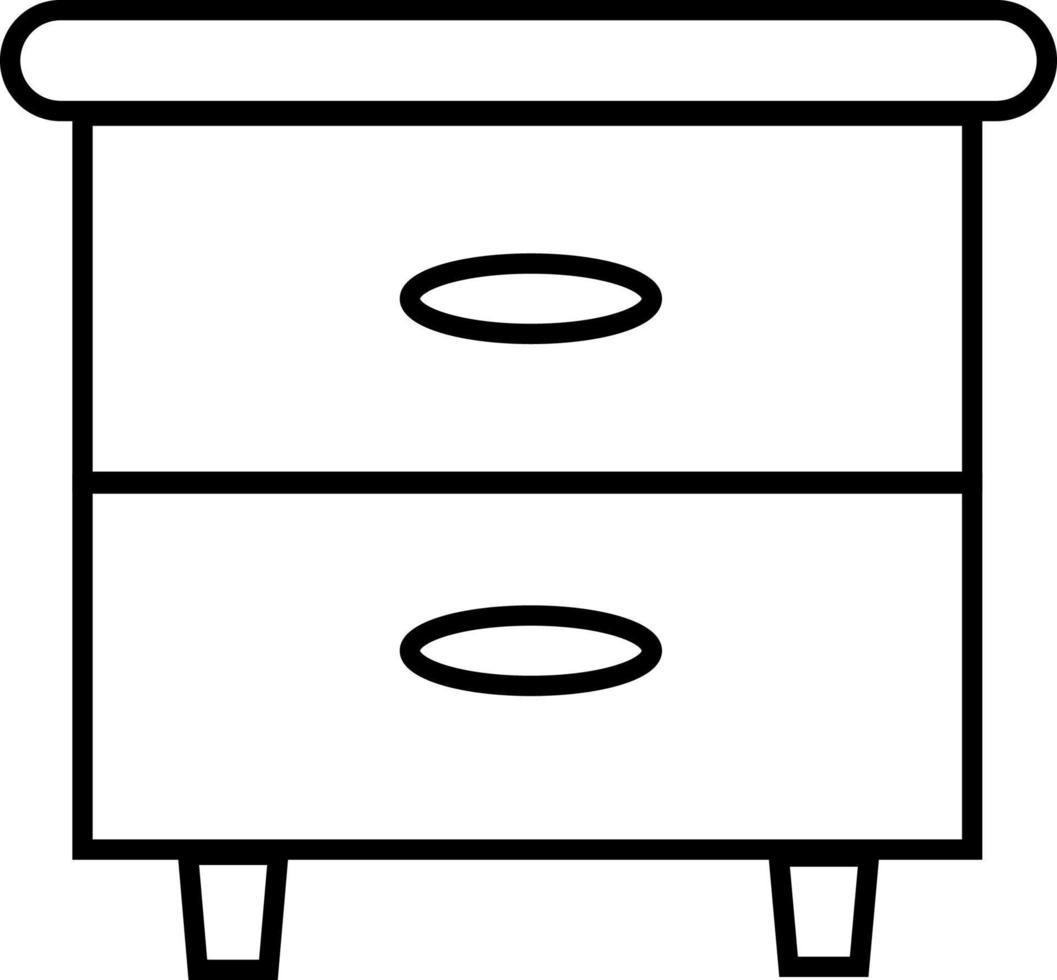 Bedside table outline icon vector