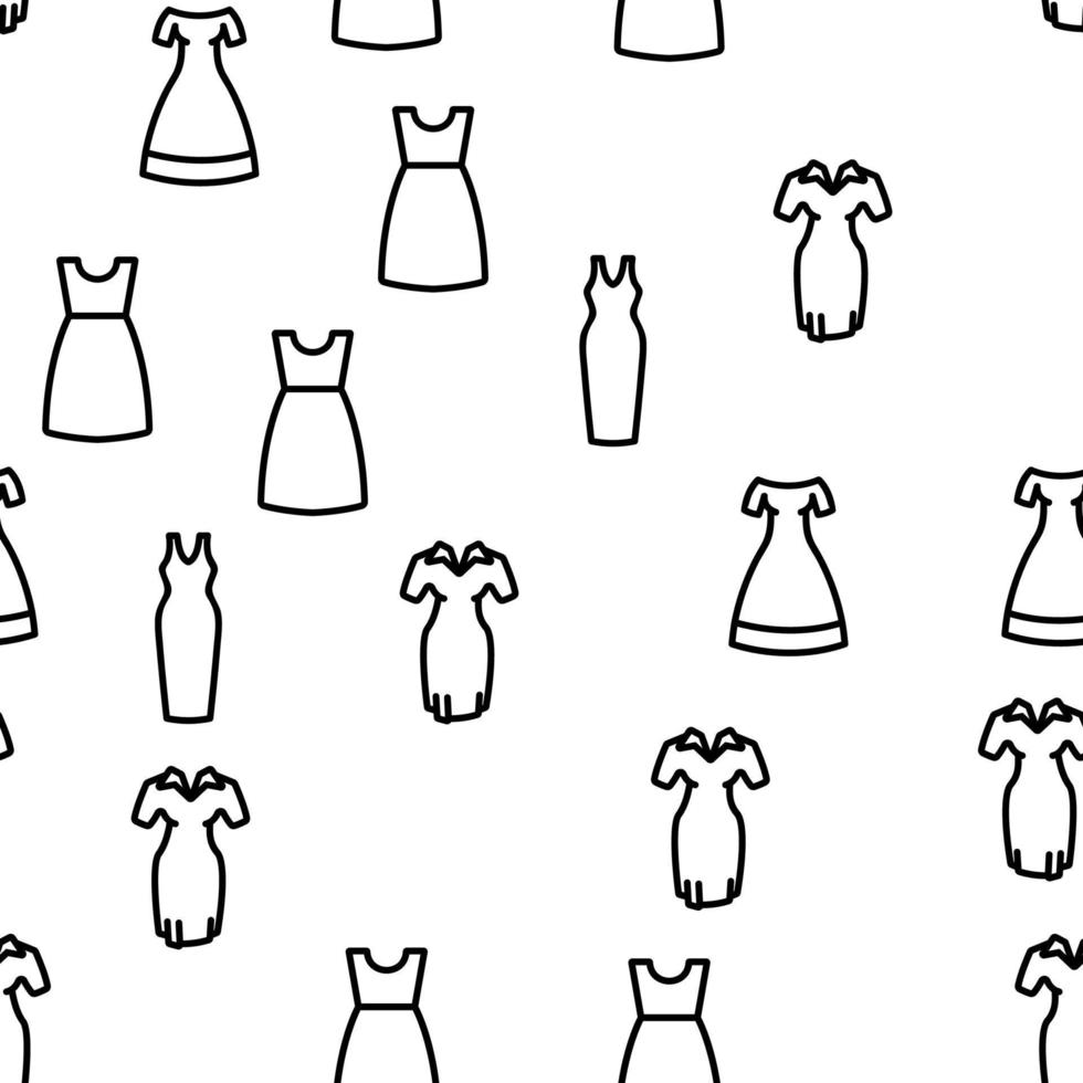 Dress Fashion Female Vector Seamless Pattern