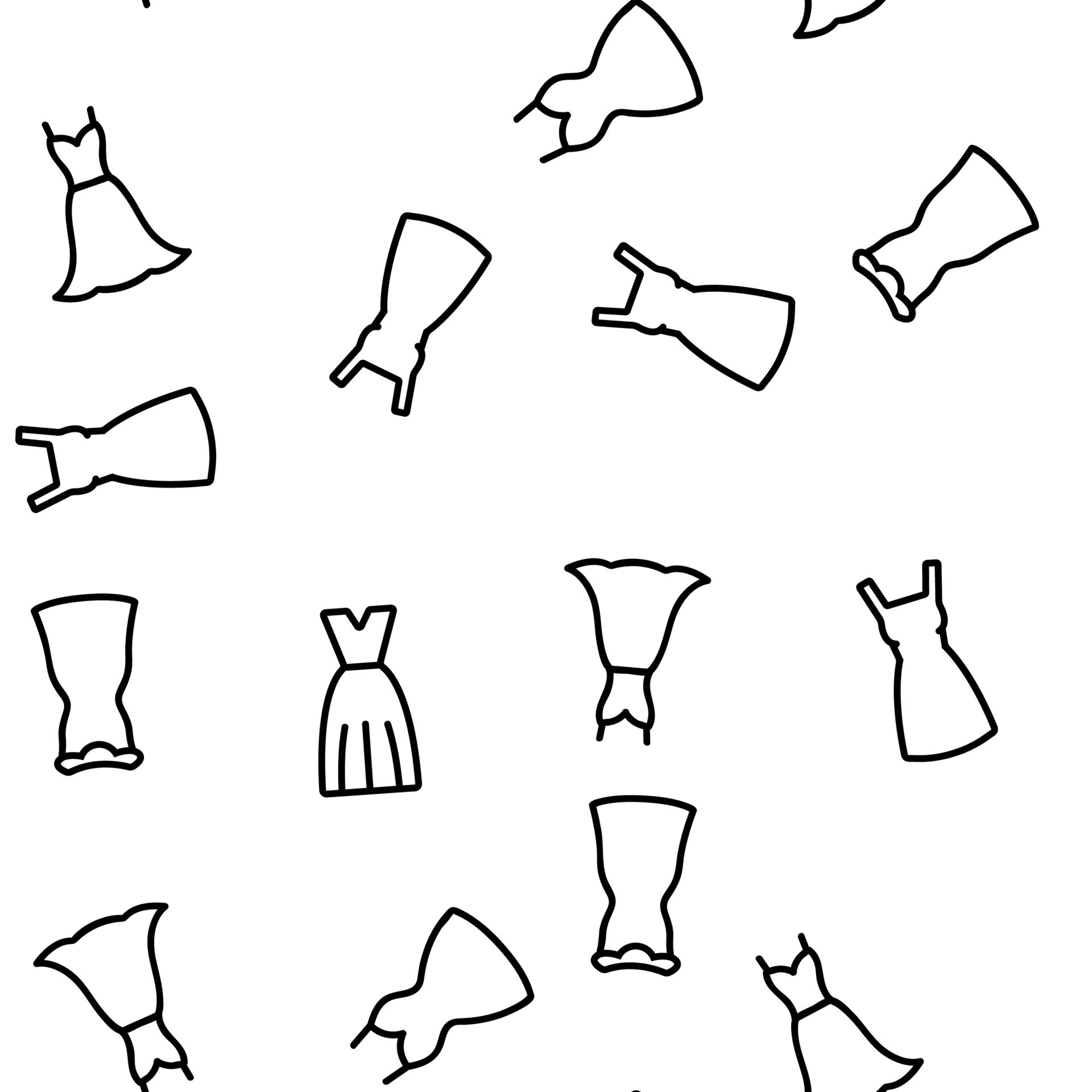 Dress Fashion Female Vector Seamless Pattern 10042545 Vector Art at