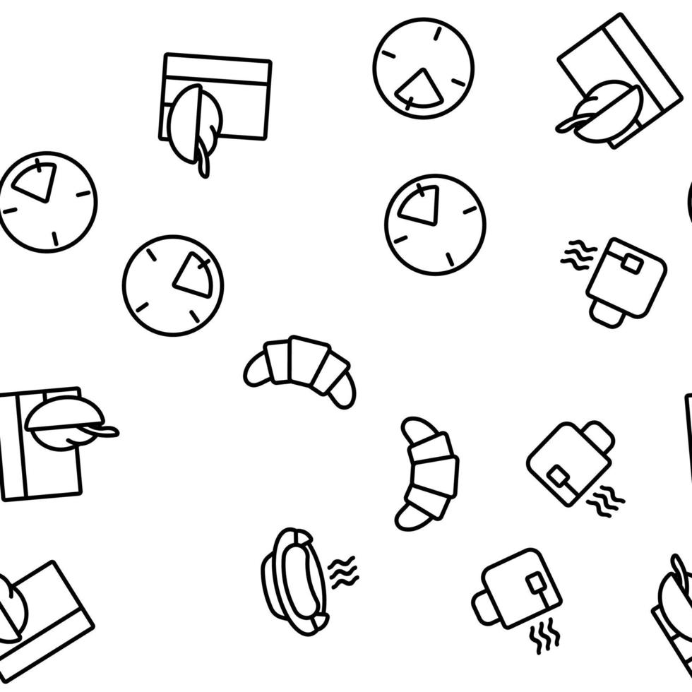 Morning Food And Tools Vector Seamless Pattern