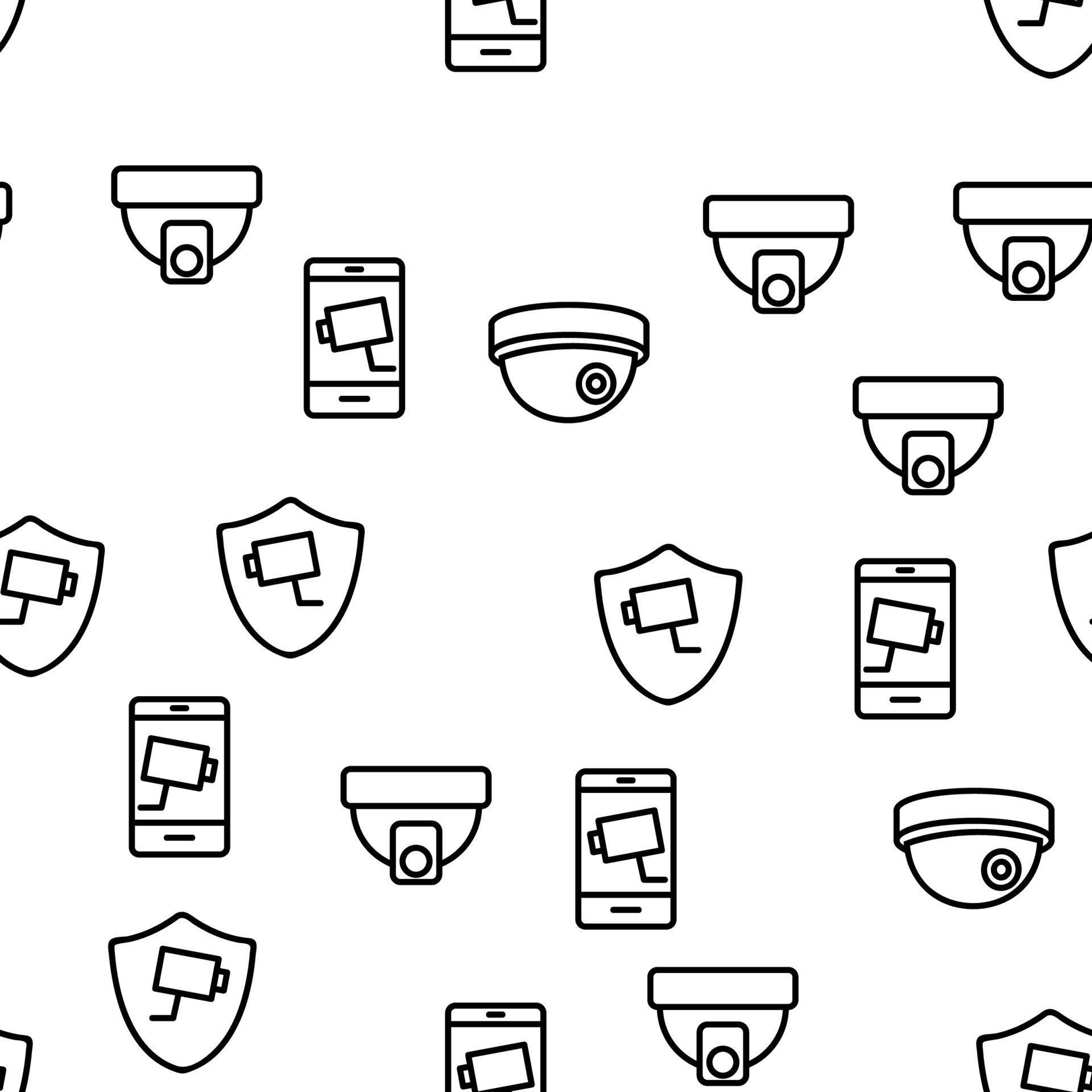 Pattern Cctv Cctv Security Camera Vector Seamless Pattern 10042559 Vector Art at ...