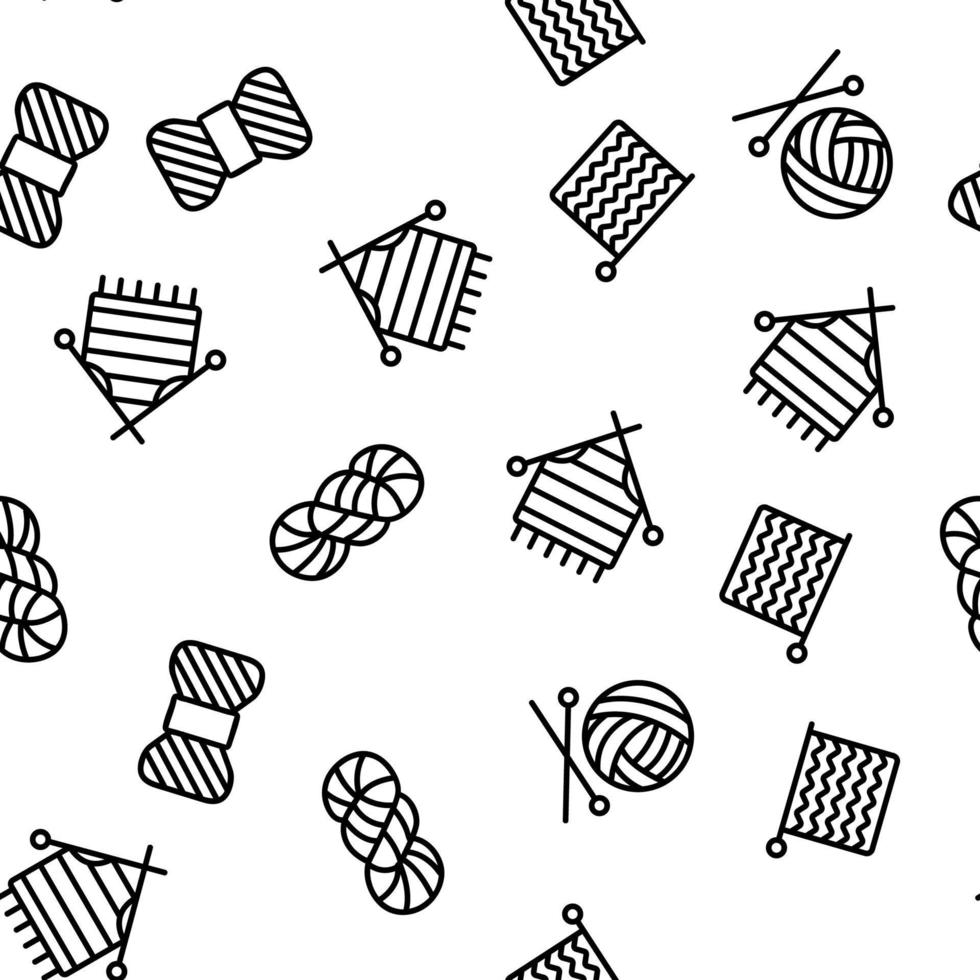 Yarn Ball For Knitting Vector Seamless Pattern