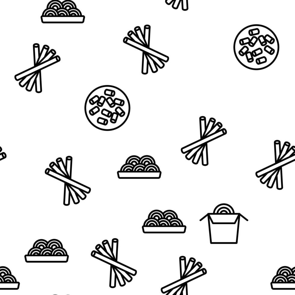 Pasta Dish Gastronomy Vector Seamless Pattern