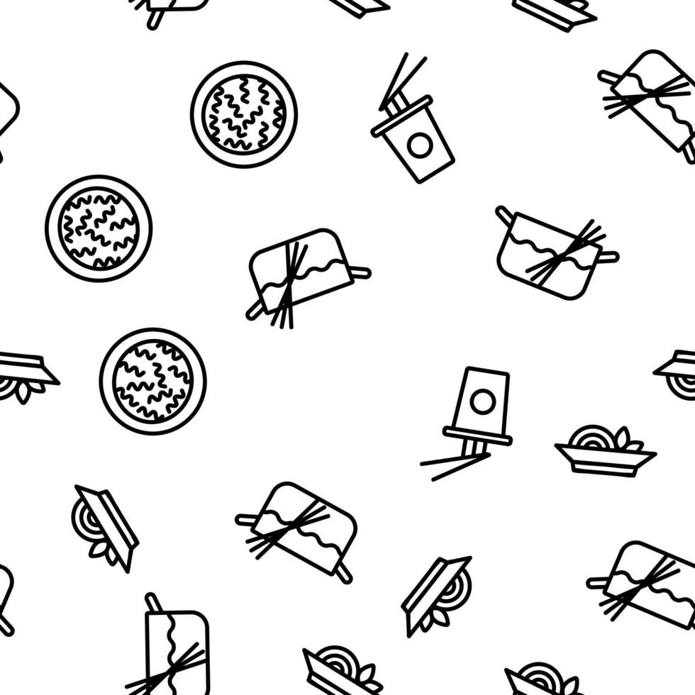 Pasta Dish Gastronomy Vector Seamless Pattern