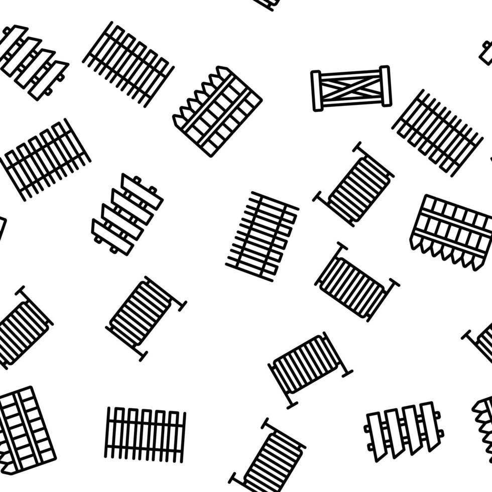 Fence Construction Vector Seamless Pattern