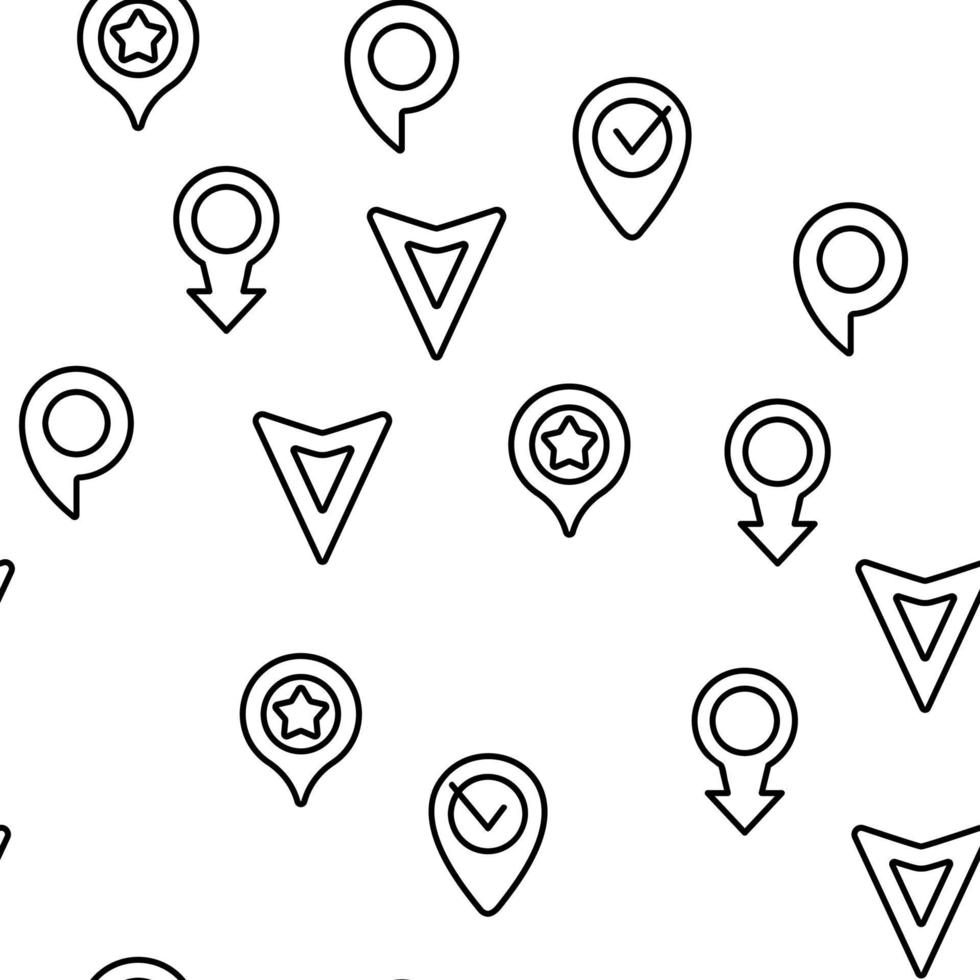 Marker Pointer Gps Map Vector Seamless Pattern