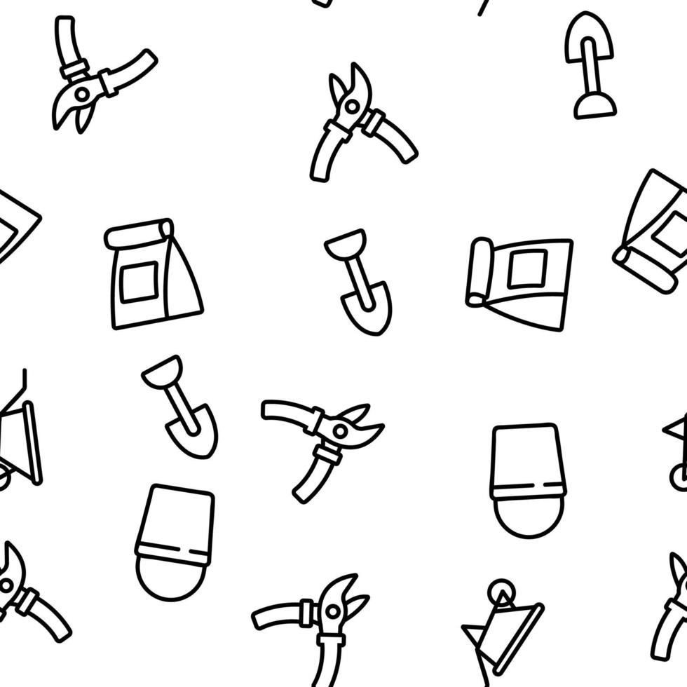Garden Farming Tool Vector Seamless Pattern