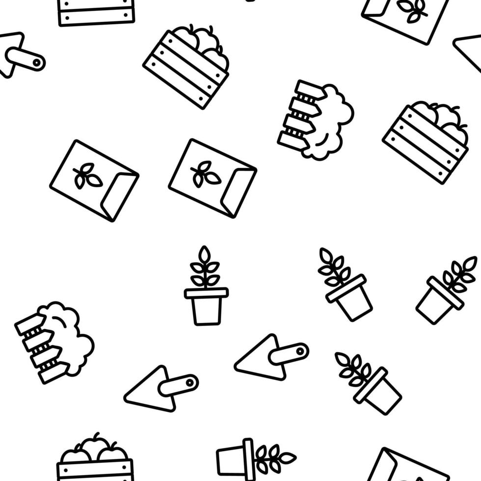 Garden Farming Tool Vector Seamless Pattern