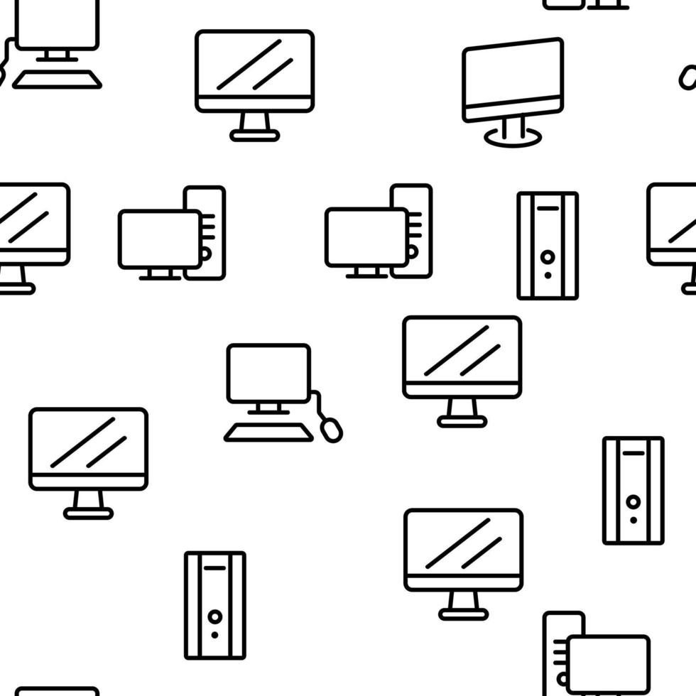 Computer Equipment Vector Seamless Pattern