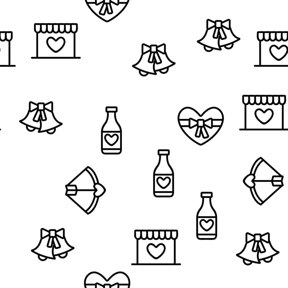 Valentine Day Romantic Vector Seamless Pattern