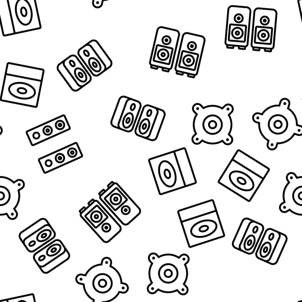 Audio Music Speakers Vector Seamless Pattern