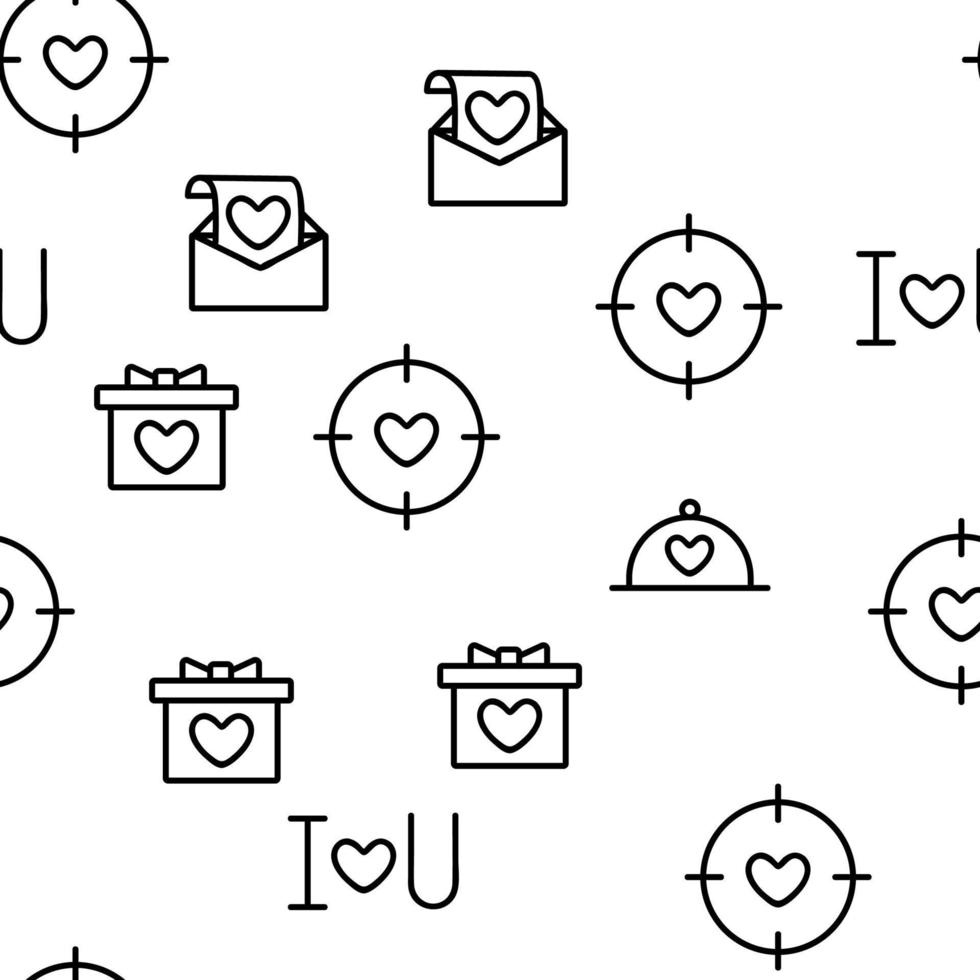 Valentine Day Romantic Vector Seamless Pattern
