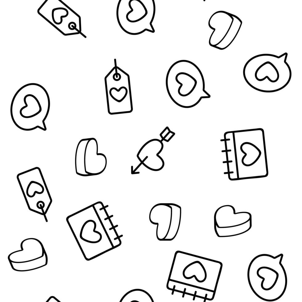 Valentine Day Romantic Vector Seamless Pattern