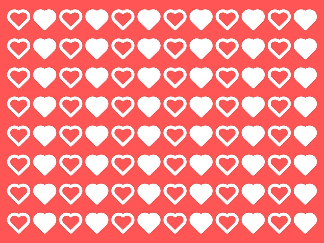Romantic pattern of white hearts with pink background. Colorful doodle hearts on pink background. Templates ready for design, postcard, print, poster, party, Valentine's day, Vector. vector
