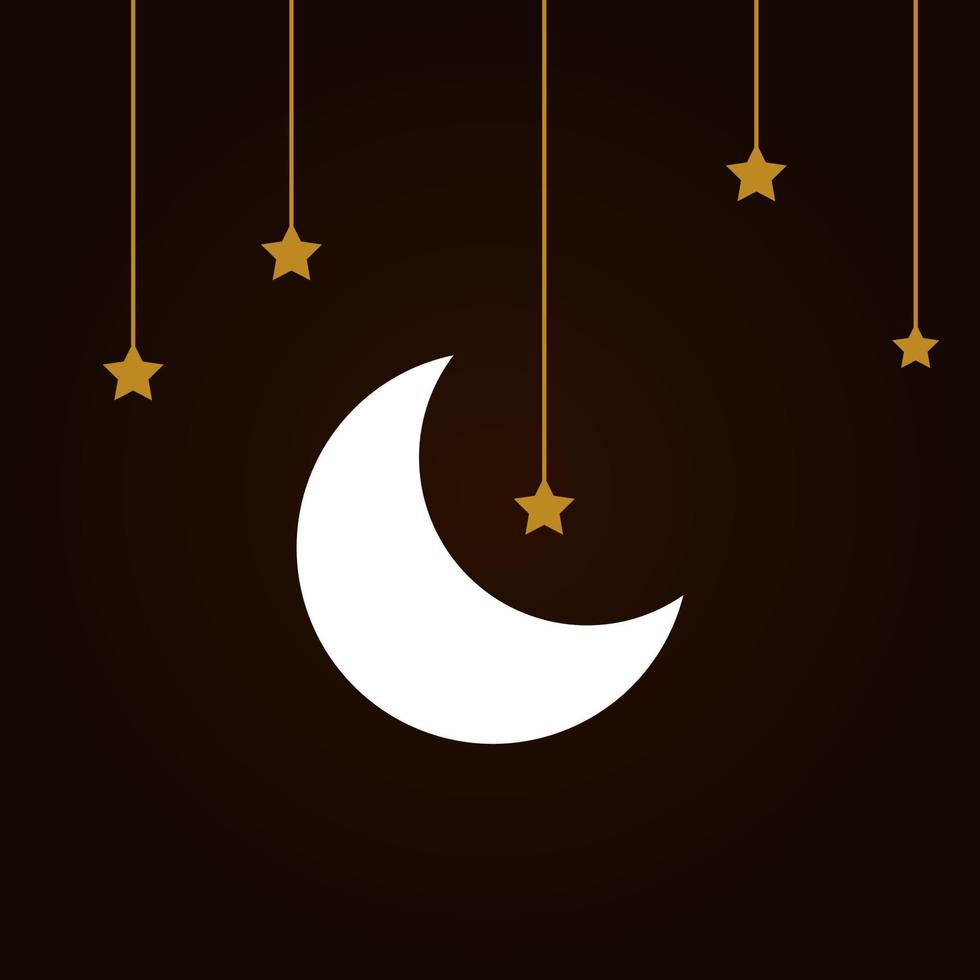 Moon and hanging star background with brown background. Can be used for ramadan kareem. vector