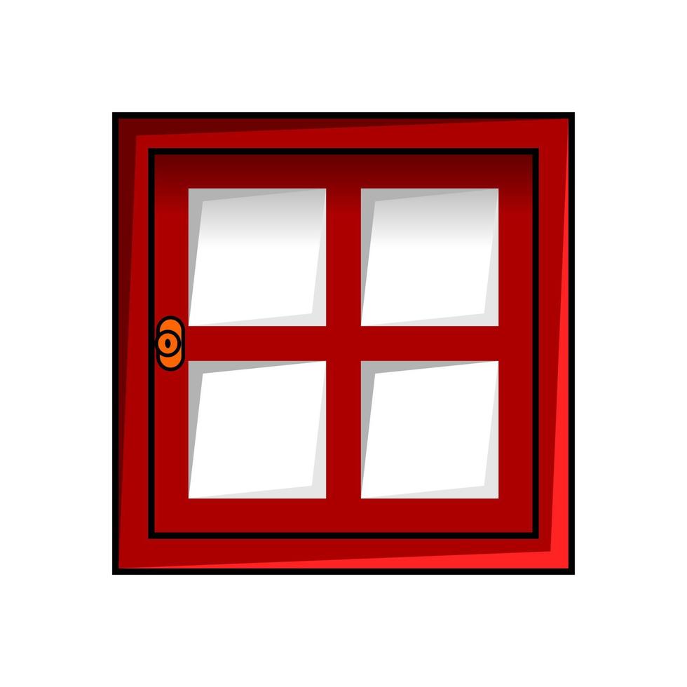 Illustration of red windows with white glasses. vector
