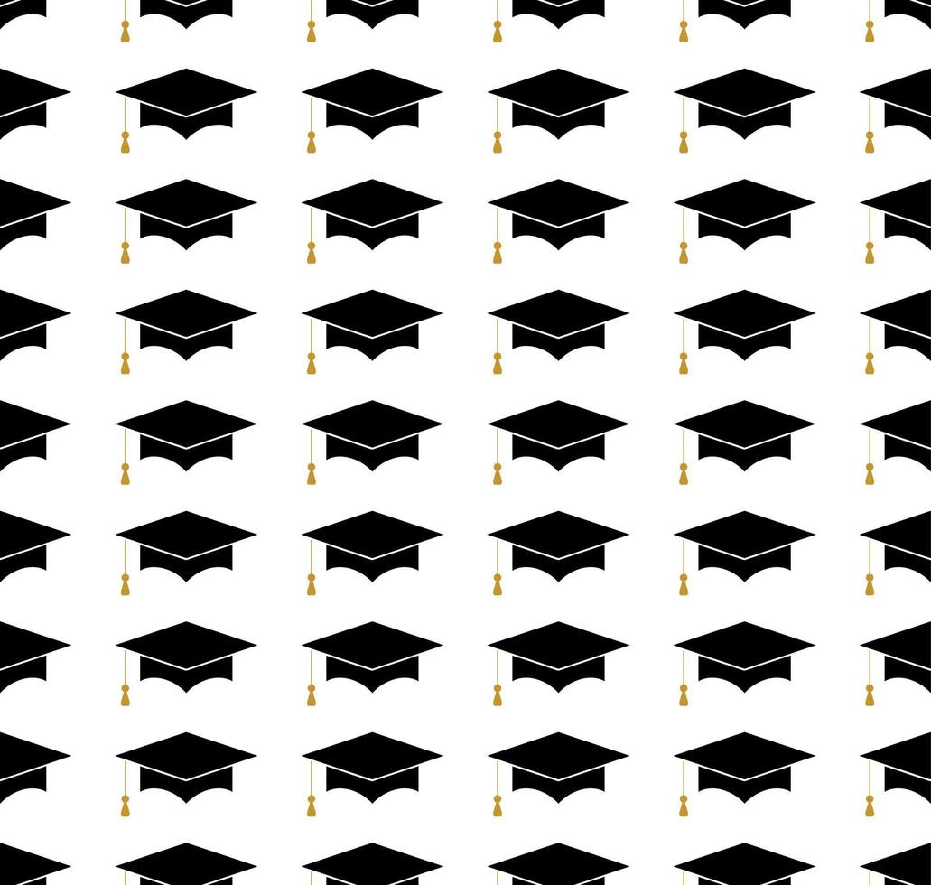 Graduation cap pattern. Graduation seamless pattern. Mortar cap pattern. Simple illustration of graduation cap vector pattern for web. Best used for graduation.
