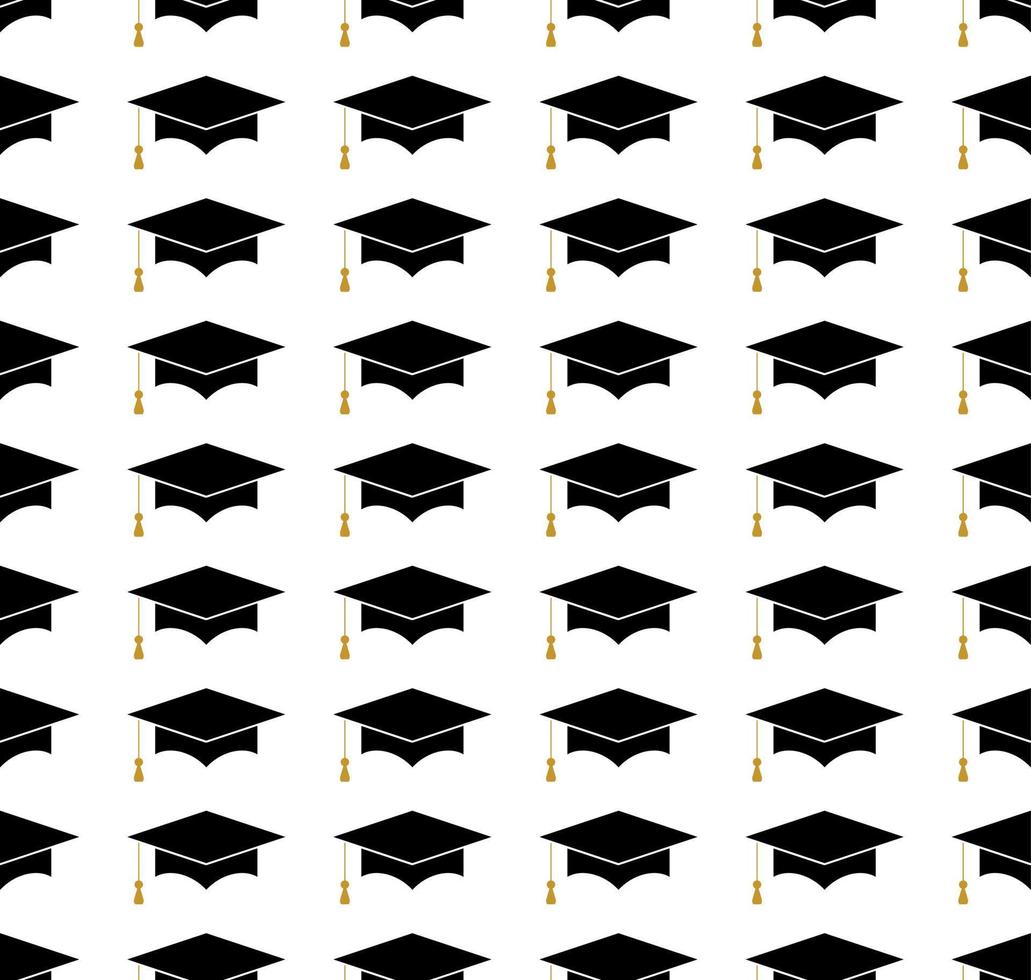 patrón de gorro de graduación. graduación de patrones sin fisuras. patrón de tapa de mortero. ilustración simple del patrón de vector de gorra de graduación para web. mejor utilizado para la graduación.