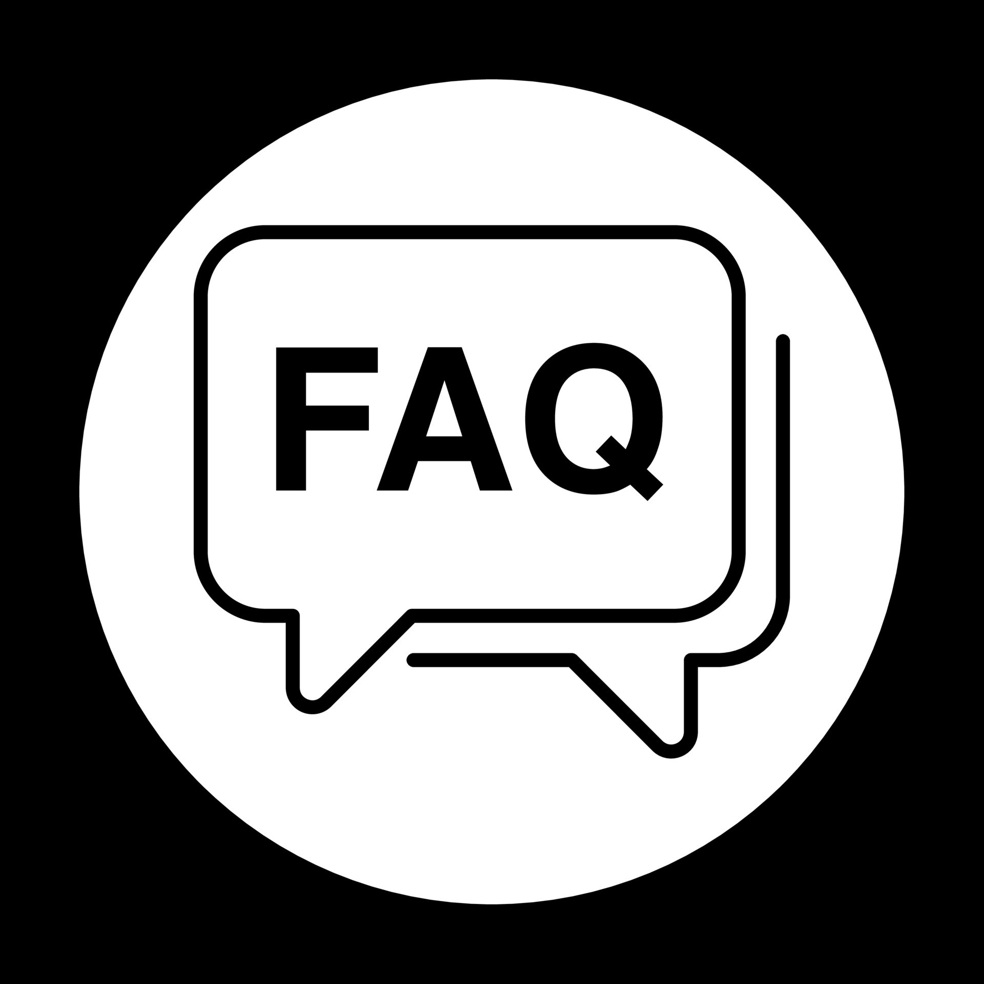 FAQ Vector Icon. FAQ illustration vector isolated in black and white ...