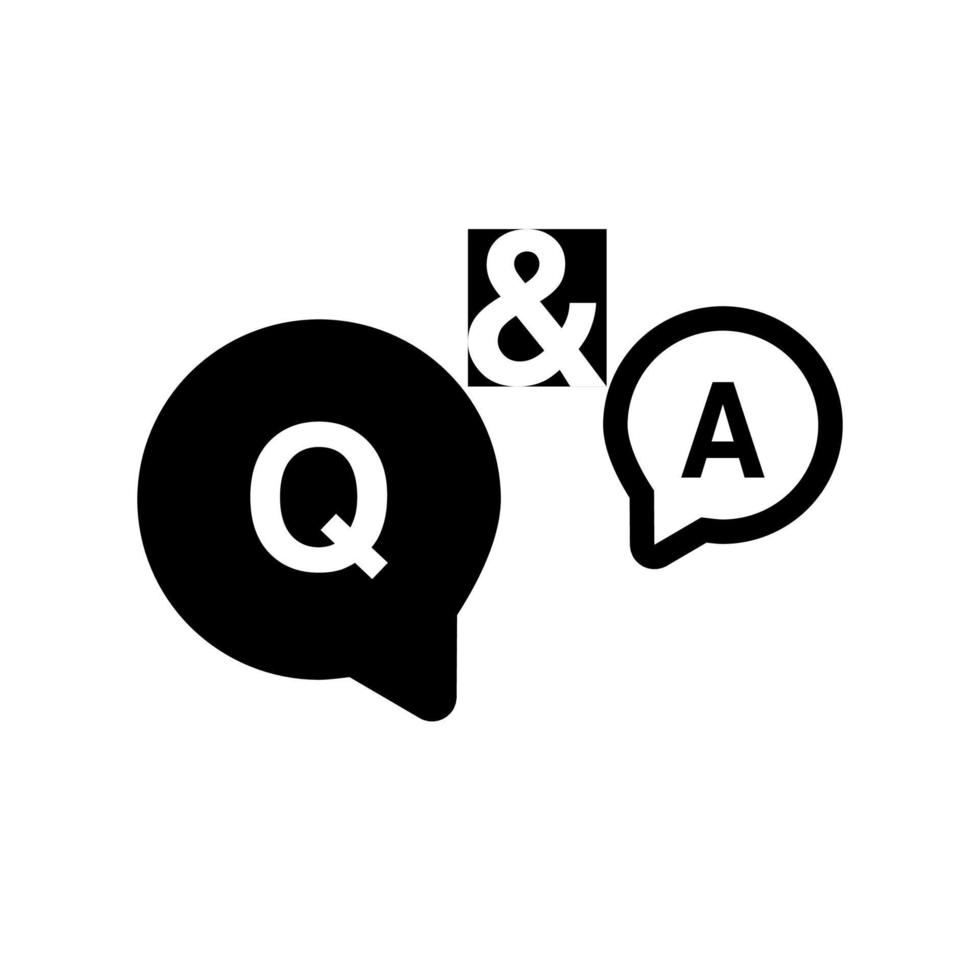 FAQ icon, questions and answers icon. Lines, glyphs and full line. Q and A speech lines and filled sign vectors. QA symbol and logo illustration. Vector graphics for FAQ and QA icon