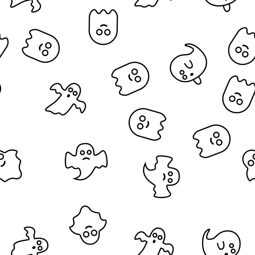 Ghost Spectre Funny Vector Seamless Pattern