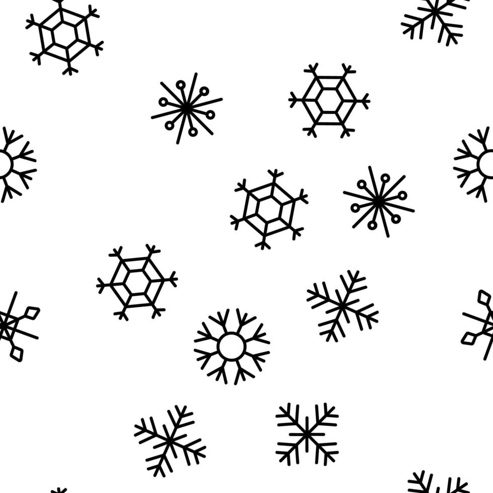 Snowflake Tracery Vector Seamless Pattern