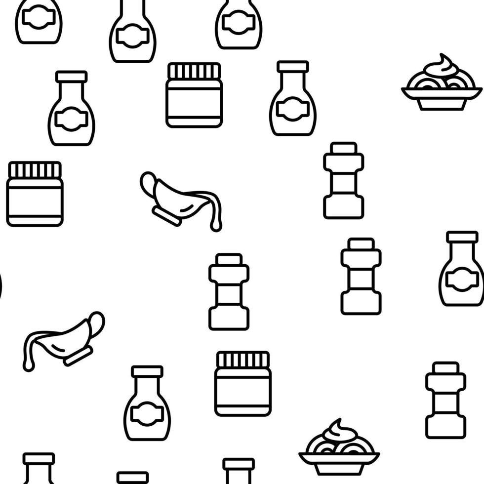 Sauce Spicy Cream Vector Seamless Pattern