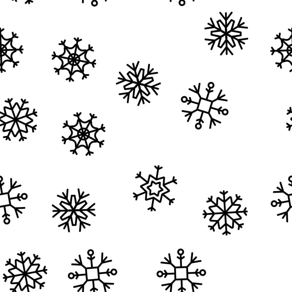 Snowflake Tracery Vector Seamless Pattern