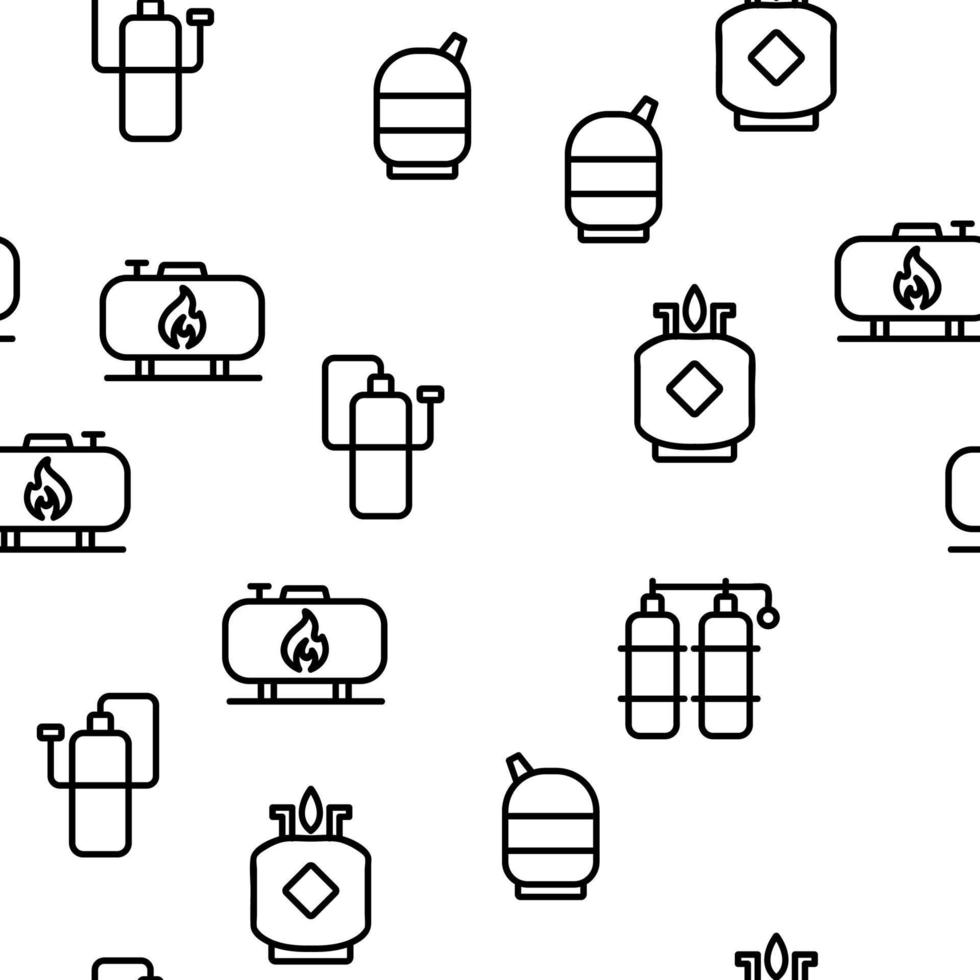 Gas Cylinder Equipment Vector Seamless Pattern