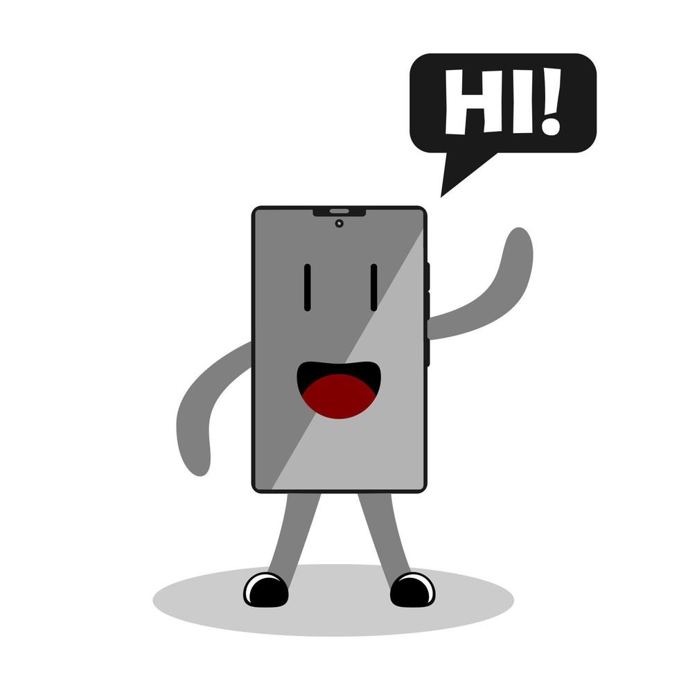 Cute phone illustration for education purposes. Best used for introducing to phone or tablet. vector