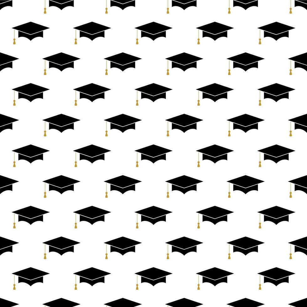 Graduation cap pattern. Graduation seamless pattern. Mortar cap pattern. Simple illustration of graduation cap vector pattern for web. Best used for graduation party.