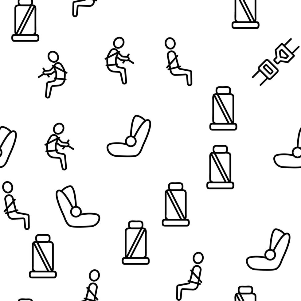 Belt Safety Equipment Vector Seamless Pattern