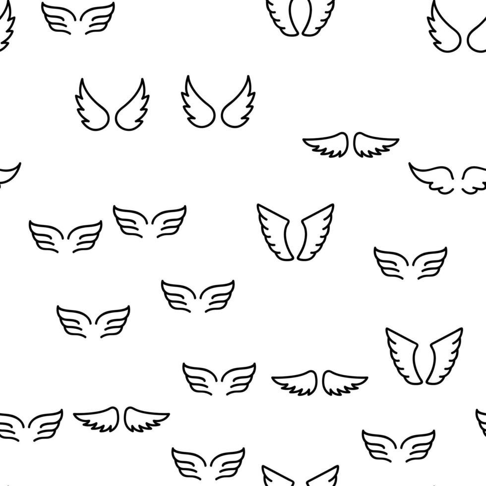 Angel Wings Flying Vector Seamless Pattern