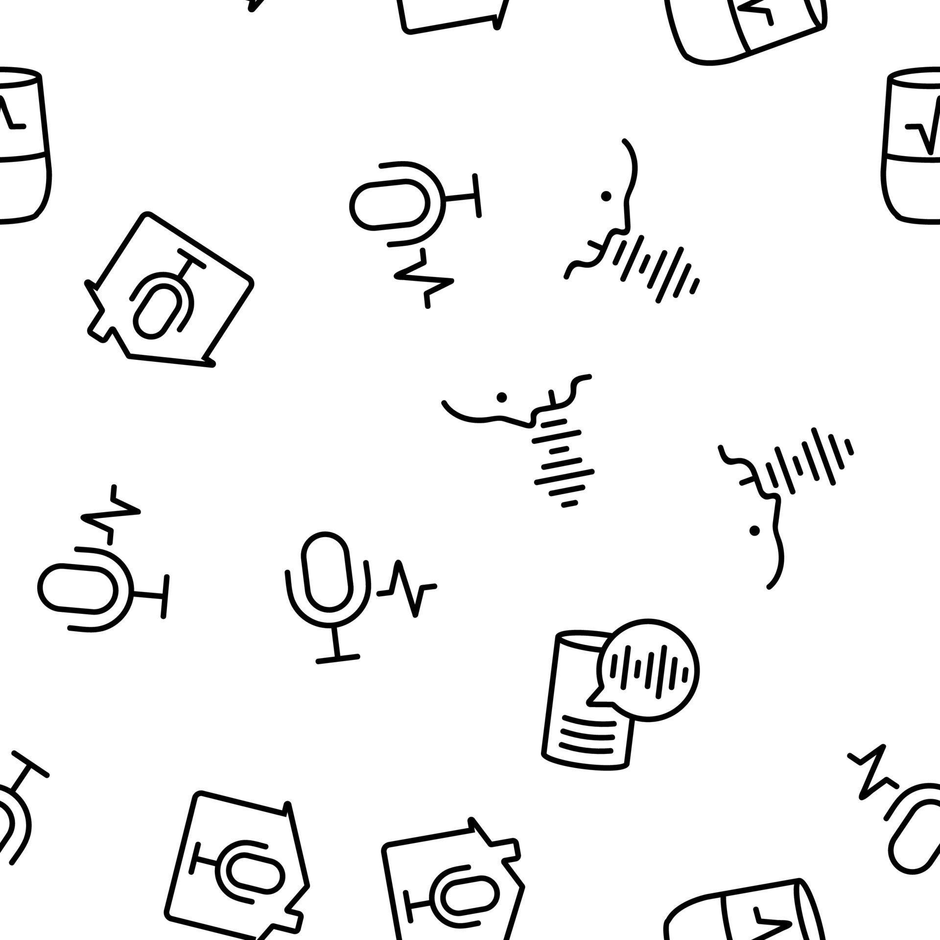 Voice control command vector seamless pattern 10042876 vector art at