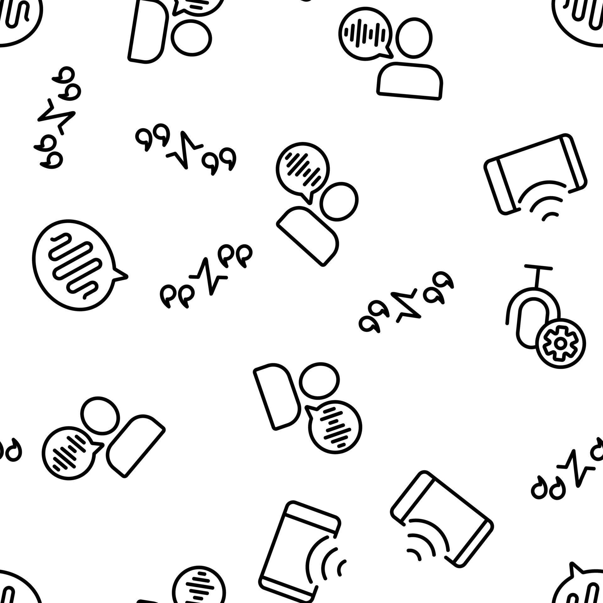 Voice control command vector seamless pattern 10042879 vector art at
