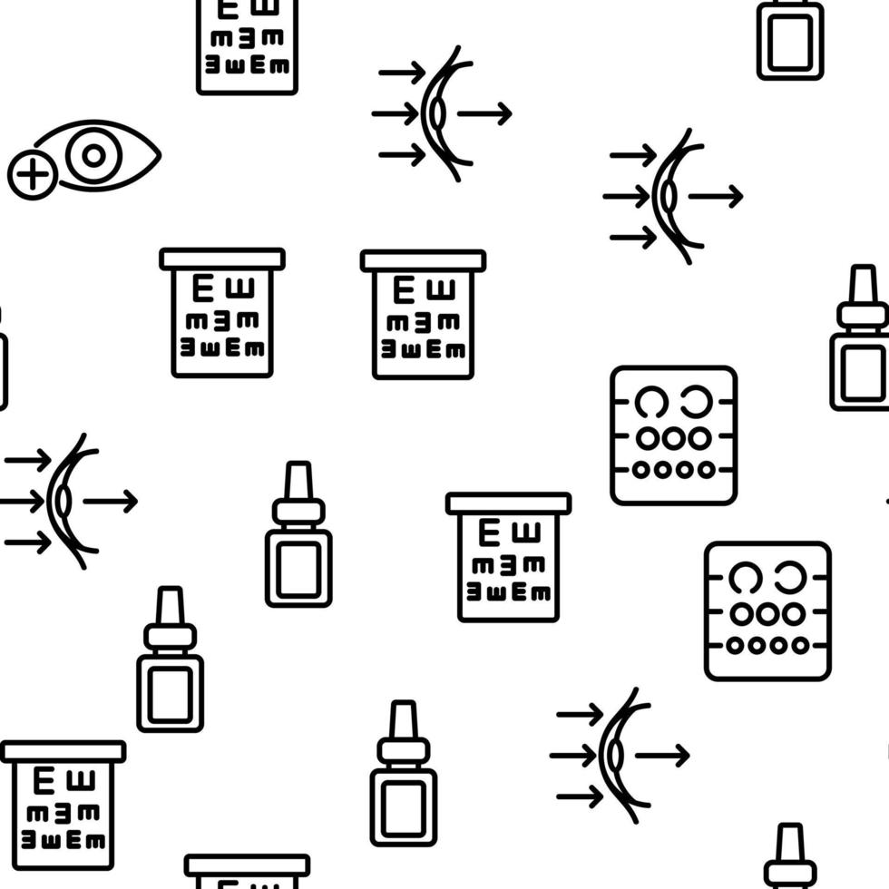 Optometry Eye Health Vector Seamless Pattern