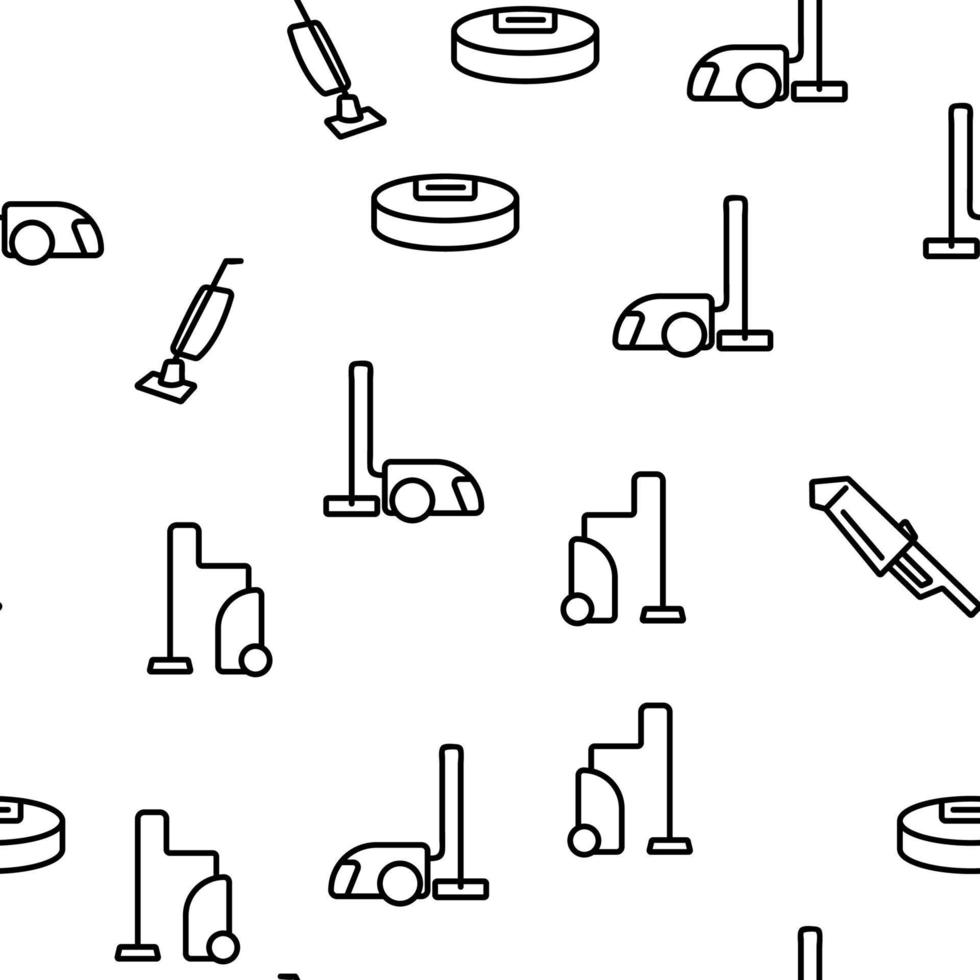 Vacuum Cleaner Device Vector Seamless Pattern