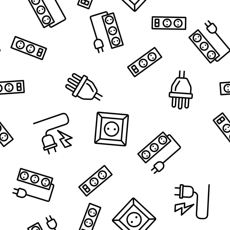 Electric Power Socket Vector Seamless Pattern