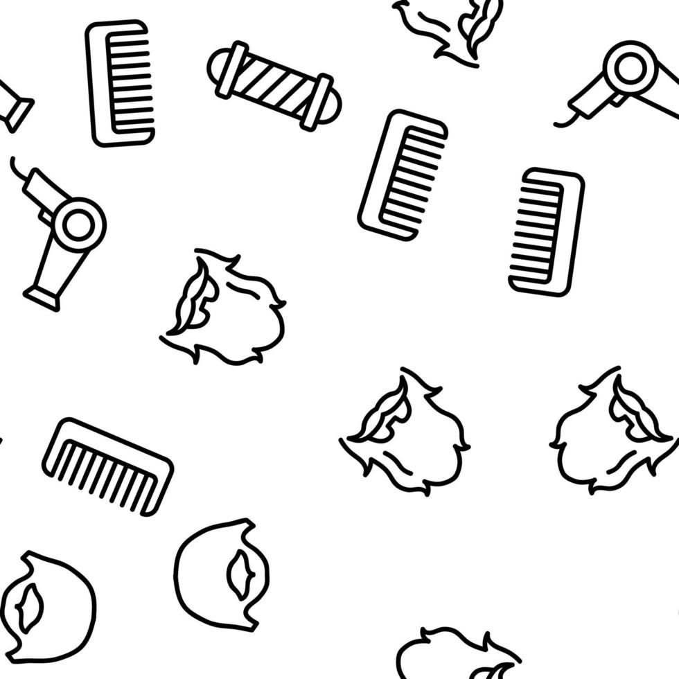 Barbershop Accessories Vector Seamless Pattern