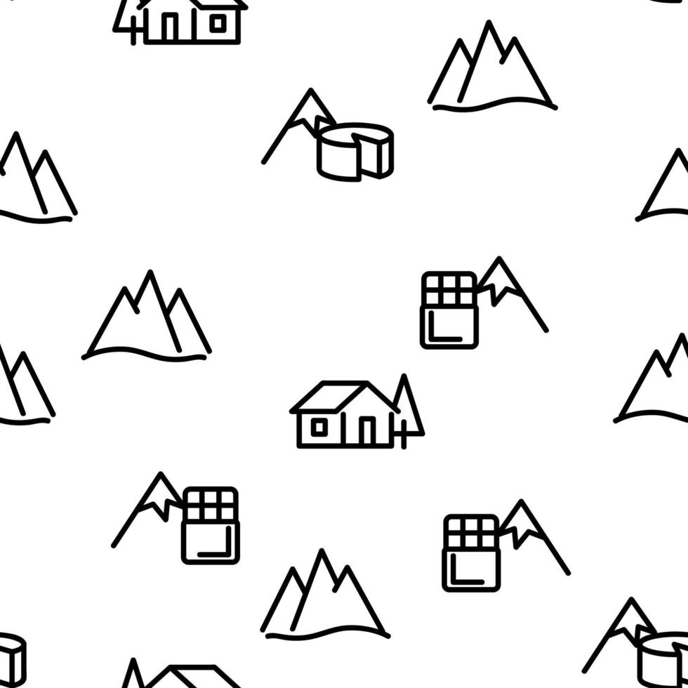 Mountain Alps Seamless Pattern Vector