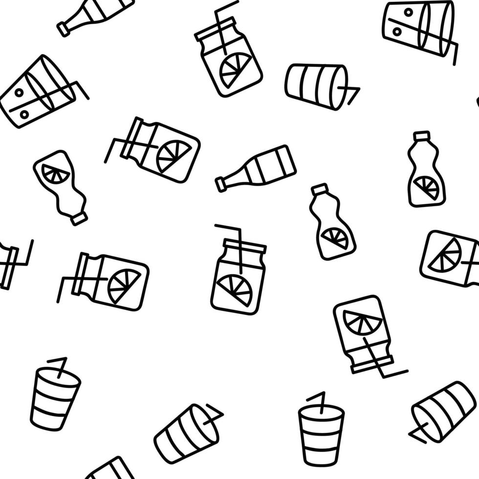 Lemonade Tasty Drink Vector Seamless Pattern